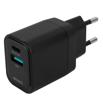 22,5W Vægoplader USB-A og USB-C | hurtig oplader fra Deltaco
