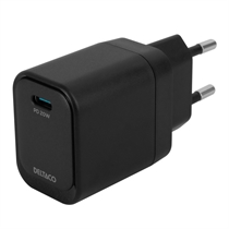 Vægoplader 20W USB-C fra Deltaco | Hurtig opladning