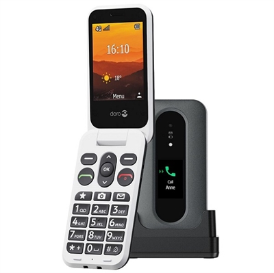Doro Leva L31 inkl. cover klap mobiltelefon sort